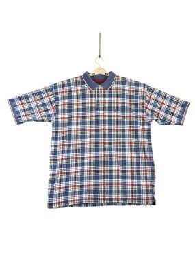 Vintage Duck Head Plaid Polo Shirt Mens XL 100% Cotton Short Sleeve Golf Casual